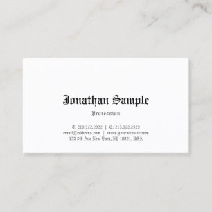 Elegant Old English Font Nostalgic Simple Template Business Card