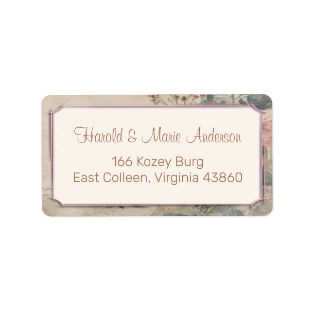 Elegant Old fashioned Address Label with Frame (Front)