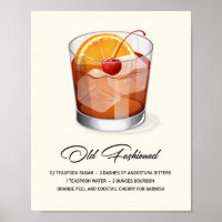 Elegant Old Fashioned Cocktail Recipe Artwork