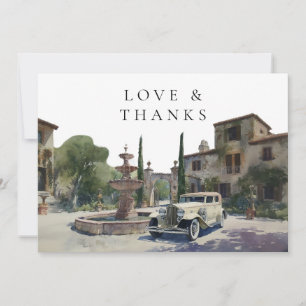 Elegant Old Money Country Estate Wedding Photo Thank You Card