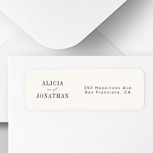 Elegant old money ivory wedding return address