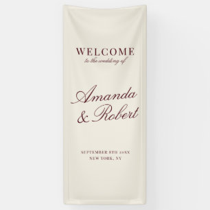 Elegant Old Money Wedding Welcome Banner