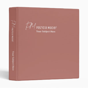 Elegant old-rose binder for a woman.