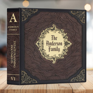 Elegant Old Wood Background Family Estate Planner Binder
