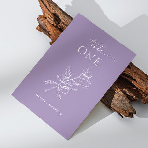 Elegant olive. Dusty purple mediterranean wedding Table Number