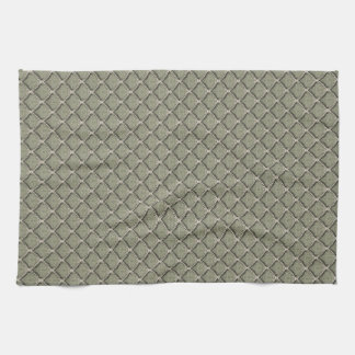 Elegant Olive Green Botanical Fan Pattern Neutral  Kitchen Towel