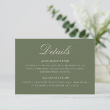 Elegant Olive Green Classic Wedding Details