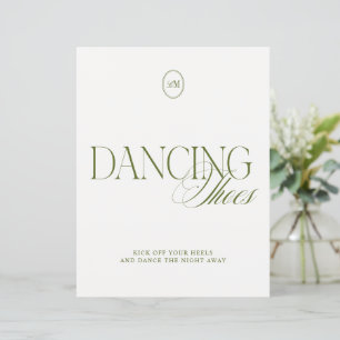 Elegant Olive Green Dancing Shoes Wedding Sign