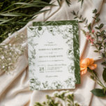 Elegant Olive Green Floral Garden Wedding Invitation<br><div class="desc">Elegant calligraphy & olive green floral wedding invitation.</div>
