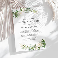Elégant Olive Green Mariage Brunch Invitation