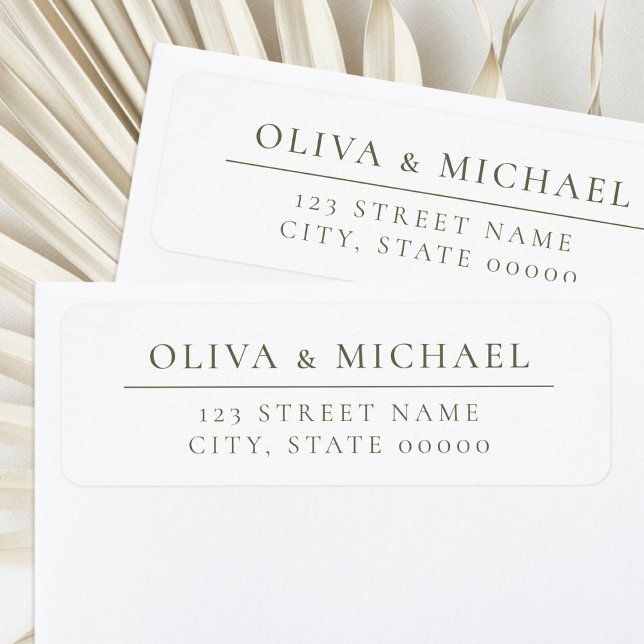 Elegant Olive Green Minimalist Return Address  (Creator Uploaded)