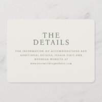 Elegant Olive Green Minimalist Wedding Details Car