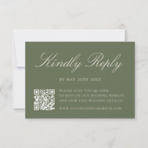 Elegant Olive Green QR Code Wedding