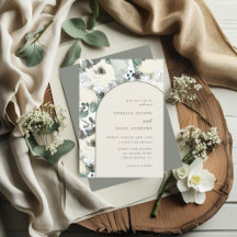 Elegant Olive Green Watercolor Floral Arch Wedding