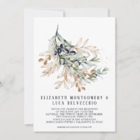 Elegant Olive Grove | Boho Botanical Invitation