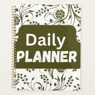 Elegant Olive Leaf Daily Organizer