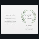 Elegant Olive Leaf Wreath Folded Wedding Program<br><div class="desc">Rustic and simple wedding program featuring watercolor floral illustration with olive branches wreath.  NOTE: You will need to fold them in half when they arrive.</div>