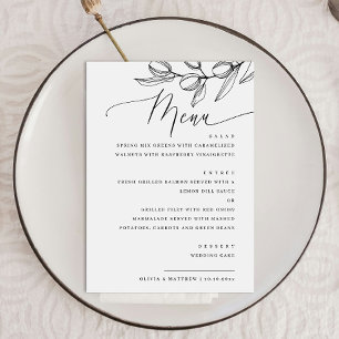 Elegant Olive Script Wedding   Italian Botanical Menu