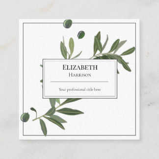 Elegant Olive Tree Branch Business Card