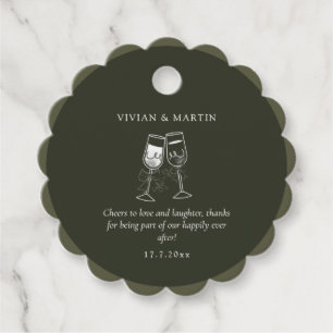 Elegant Olive wood Green Wedding Favour Tags