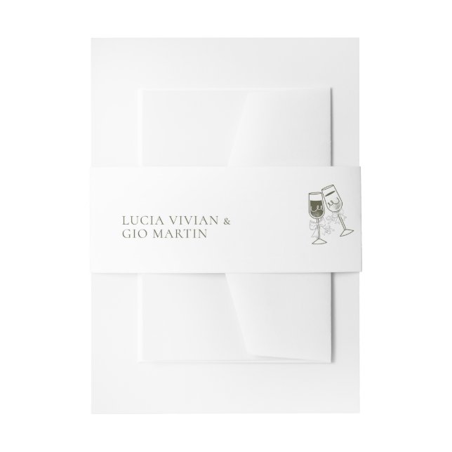 Elegant Olive wood Green Wedding Invitation Belly Band (Front Example)