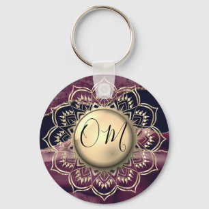 Elegant OM Mandala Marble     Keychain