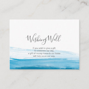 Elegant ombre Blue watercolor Wishing Well card
