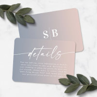 Elegant Ombre Dusty Blue & Pink Wedding Details