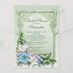 Elegant Ombre Floral Bridal Shower Invitation