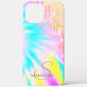 Elegant Ombre Glitter Drips Tie Dye  iPhone 12 Pro Max Case