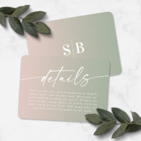 Elegant Ombre Green & Blush Pink Wedding Details