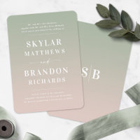 Elegant Ombre Green & Pink Semi Formal Wedding
