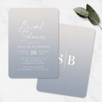 Elegant Ombre Off-White & Dusty Blue Bridal Shower