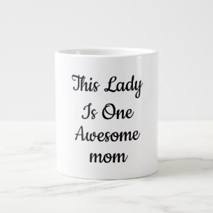 Elegant "One Awesome Mom" Script Coffee Large Coffee Mug
