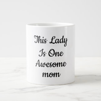 Elegant "One Awesome Mom" Script Coffee Large Coffee Mug