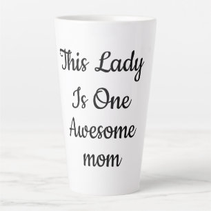 Elegant "One Awesome Mom" Script Coffee Latte Mug
