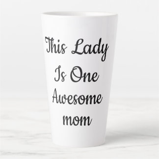Elegant "One Awesome Mom" Script Coffee Latte Mug