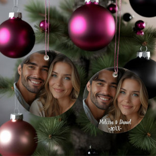 Elegant One photo Love Valentine's  Ceramic Ornament