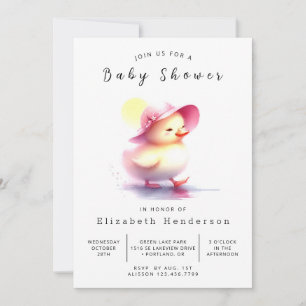 Elegant Online Duck Baby Shower Invitation