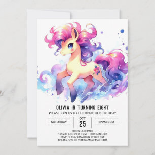 Elegant Online Horse Birthday Invitation