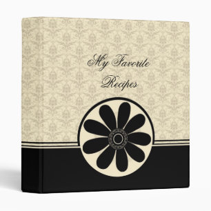Élégant Onyx Damask Recette Classeur