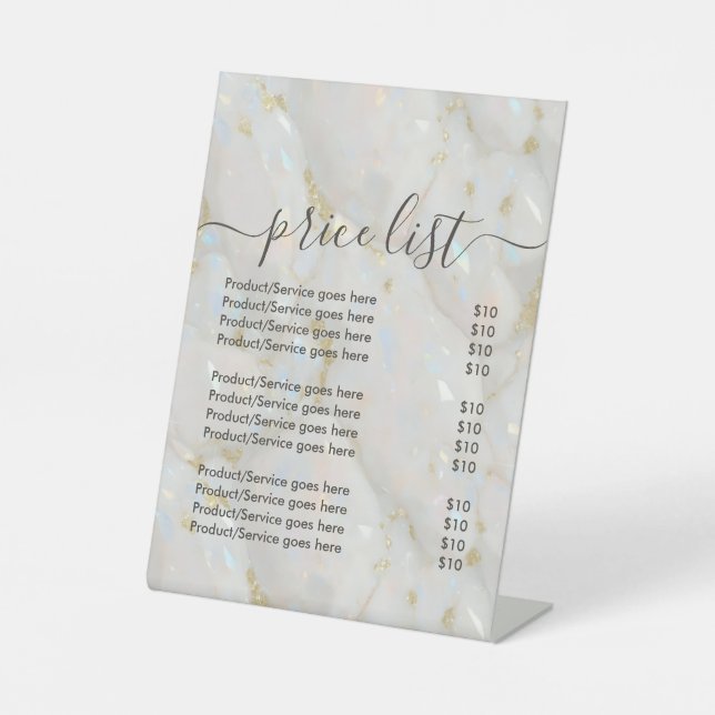 Elegant Opal Stone Unique Pedestal Sign (Front)