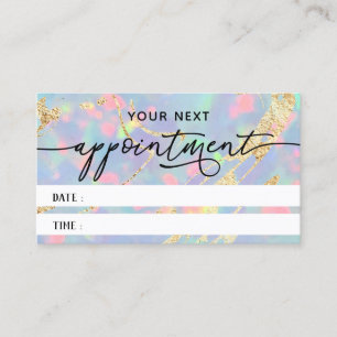elegant opal texture appointment card