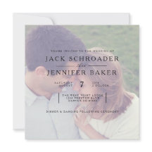 Elégant Opaque Photo Overlay Mariage Invitation