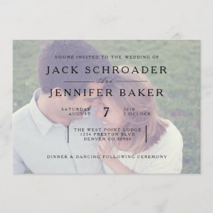 Elegant Opaque Photo Overlay Wedding Invite