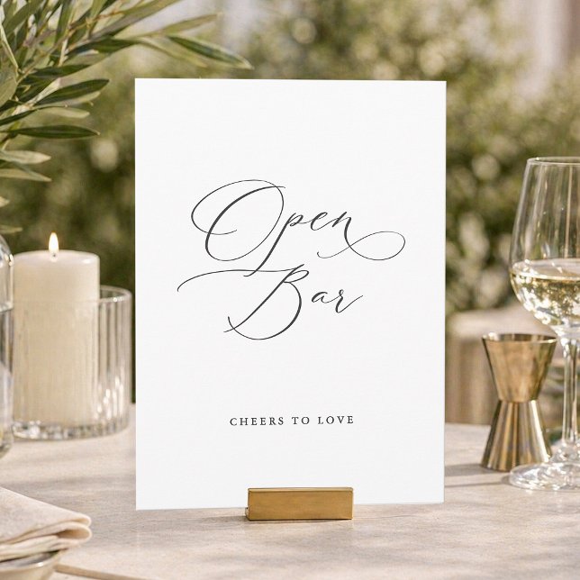 Elegant Open Bar Wedding Sign | Minimalist Invitation (Creator Uploaded)