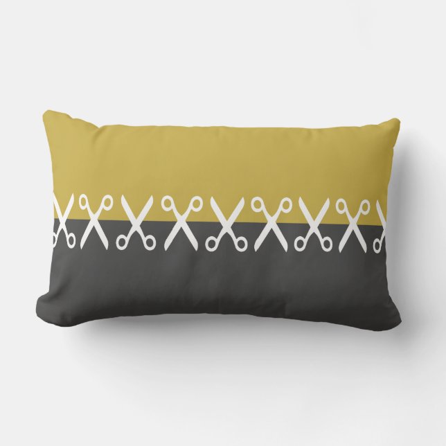 Elegant Open Scissors Pattern Cushion Pillow (Front)