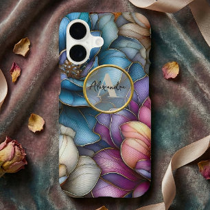 Elegant Opulent Flowers with Golden Circle Frame