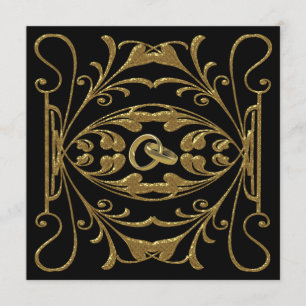 Elégant or et Faire-part de mariage noir