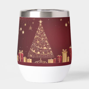 Elégant or et Noël rouge